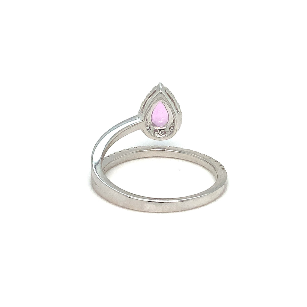 Roman+Jules Pink Sapphire and Diamond Right hand Ring set in 14K White Gold - Image 5 of 6