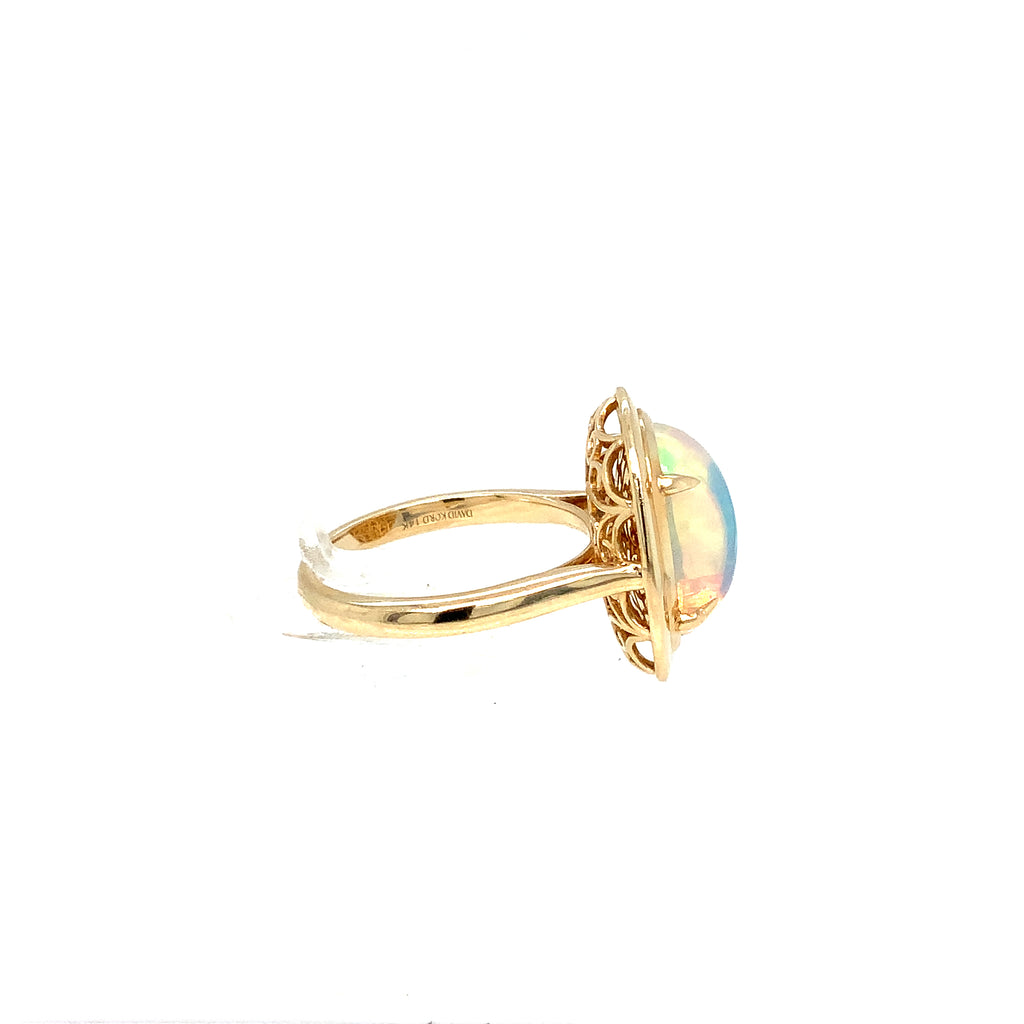 David Kord Natural Ethiopian Opal Ring set in 14K Yellow Gold - Image 5 of 7