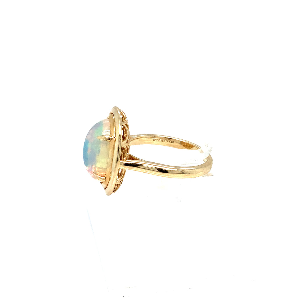 David Kord Natural Ethiopian Opal Ring set in 14K Yellow Gold - Image 4 of 7
