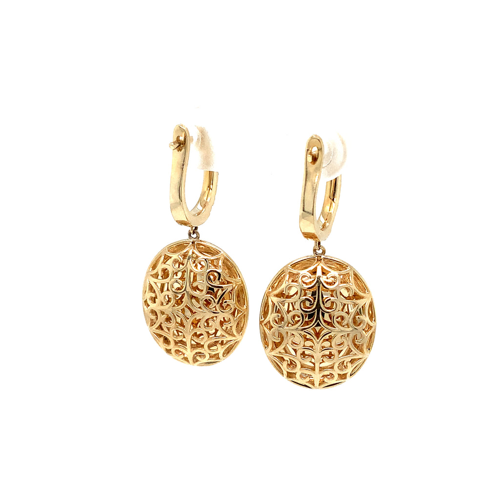 David Kord Natural Ethiopian Opal and Diamond Drop Earring set in 14K Yellow Gold - Image 2 of 8
