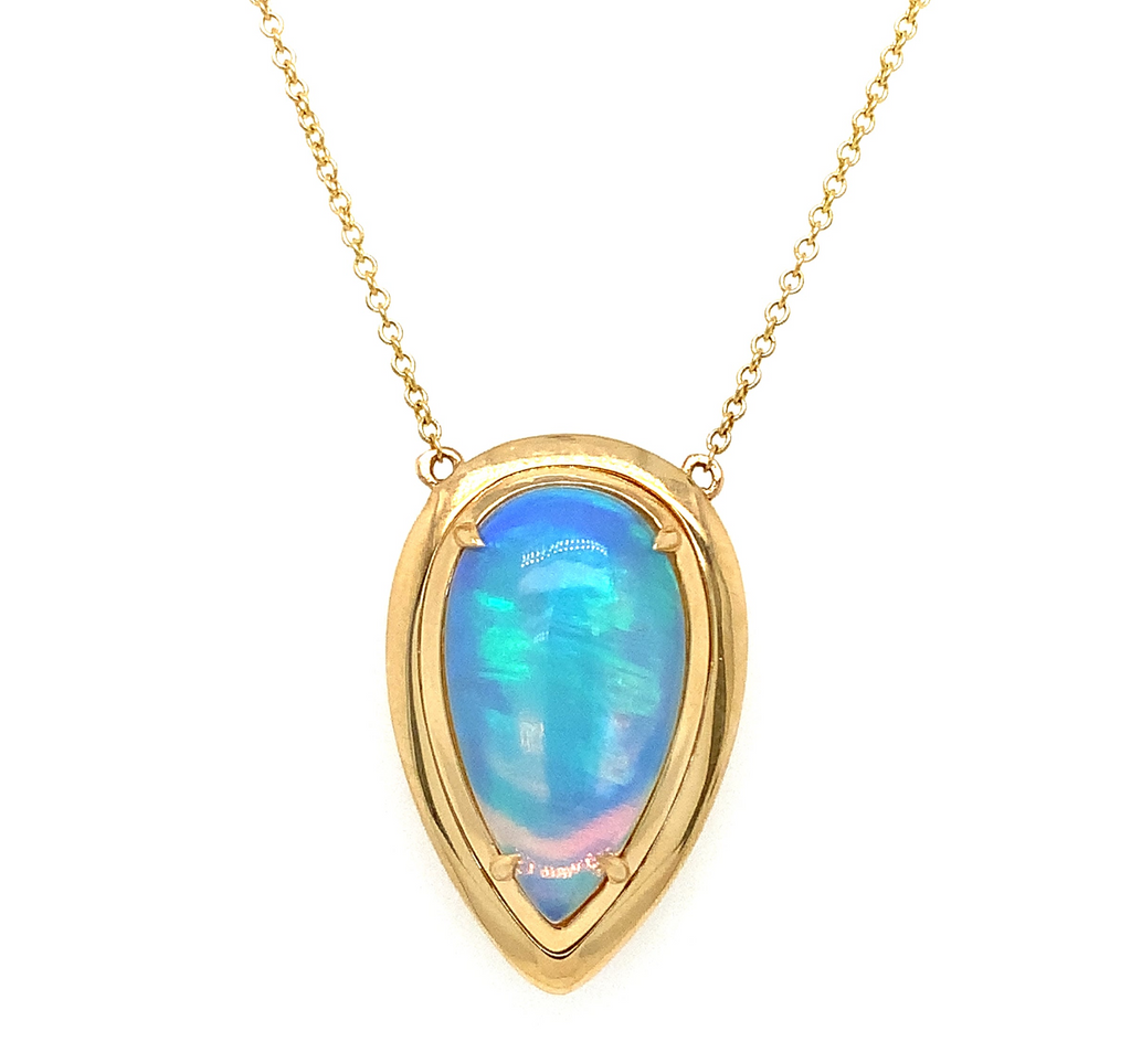 David Kord Collection Natural Ethiopian Opal Necklace set in 18K Yellow Gold - Image 1 of 8