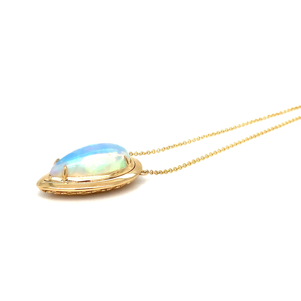 David Kord Collection Natural Ethiopian Opal Necklace set in 18K Yellow Gold - Image 3 of 8