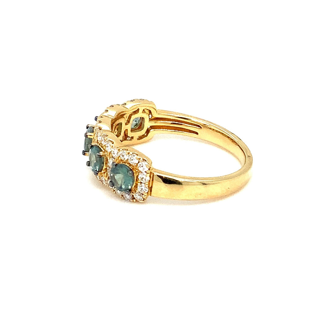 David Kord Natural Alexandrite and Diamond Band set in 18K Yellow Gold - Image 2 of 4