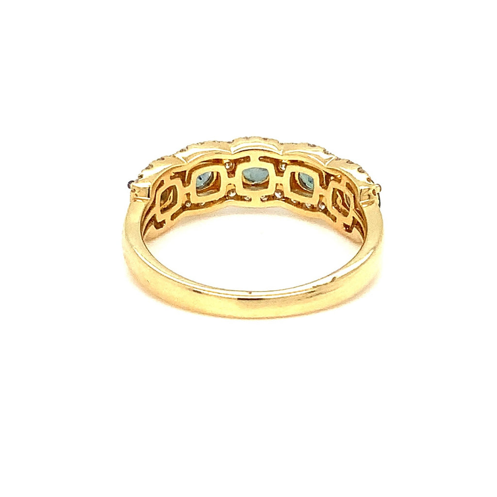 David Kord Natural Alexandrite and Diamond Band set in 18K Yellow Gold - Image 3 of 4