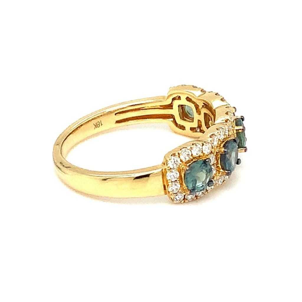 David Kord Natural Alexandrite and Diamond Band set in 18K Yellow Gold - Image 4 of 4