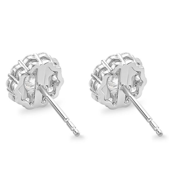 Memoire Blossom Collection Diamond Stud Earrings 1.52 ctw 18K White Gold - Image 6 of 7