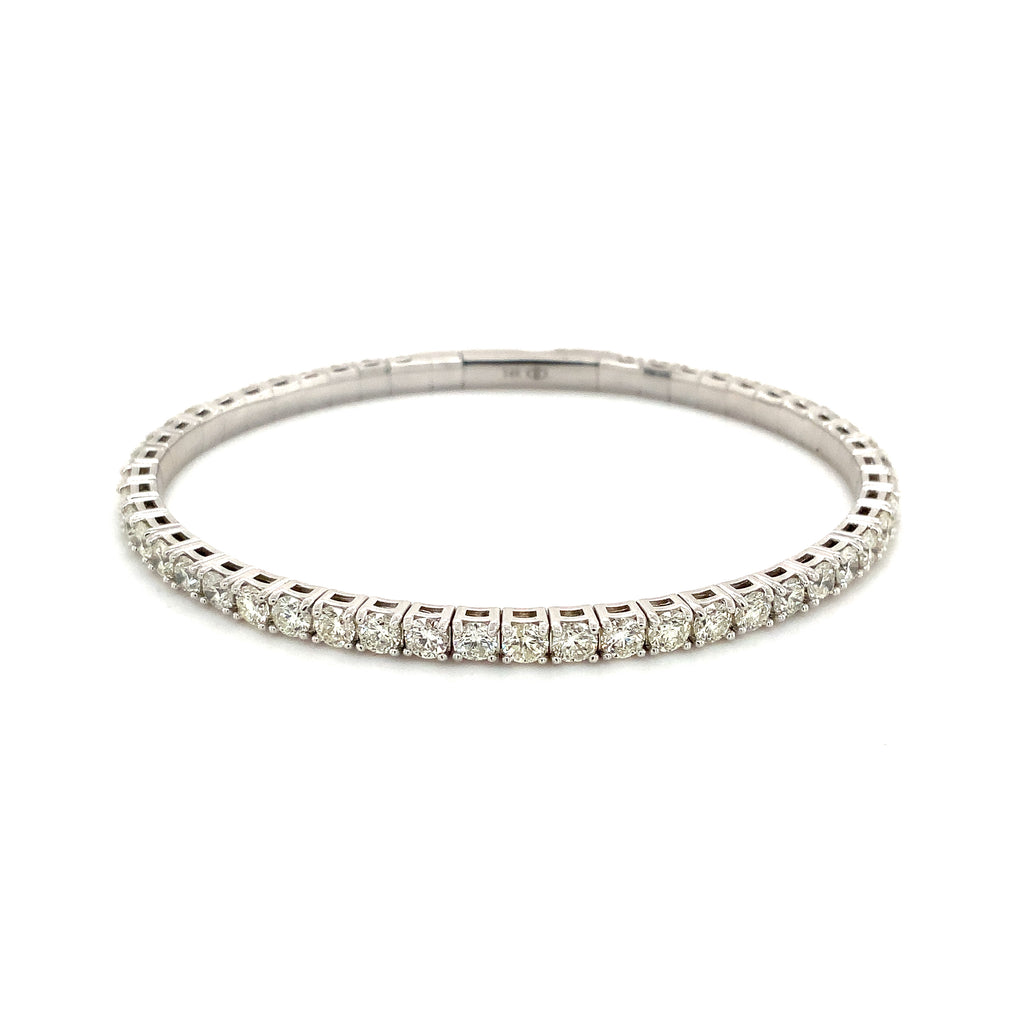 Flexi Single Row Diamond Tennis Bracelet 2.50 Carats t.w. Set in 14 Karat White Gold - Image 1 of 5