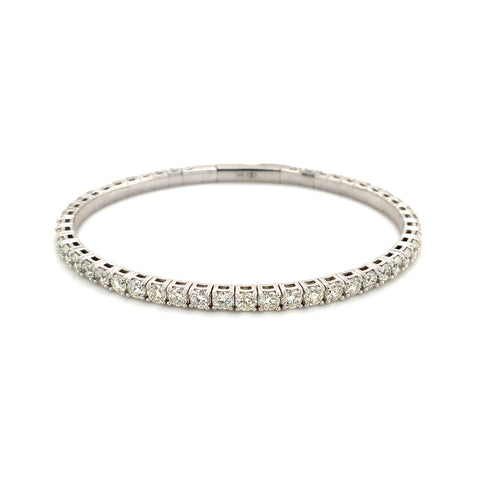 Flexi Single Row Diamond Tennis Bracelet 2.50 Carats t.w. Set in 14 Karat White Gold - Image 1 of 5