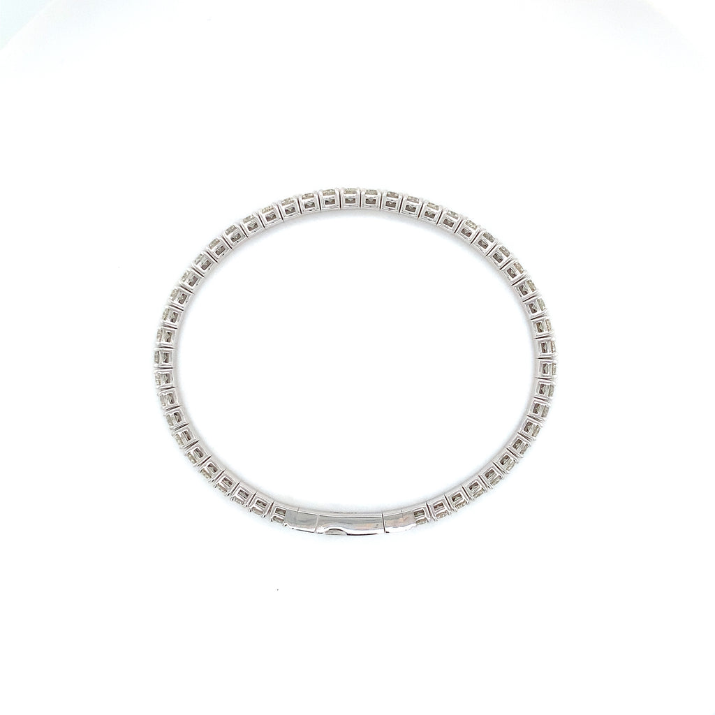 Flexi Single Row Diamond Tennis Bracelet 2.50 Carats t.w. Set in 14 Karat White Gold - Image 5 of 5