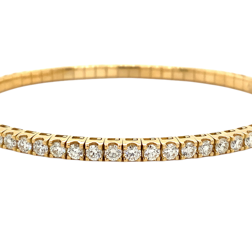 A Link Collection Classic Stretchy Diamond Bracelet 3.44ct Set in 18K Yellow Gold - Image 6 of 7