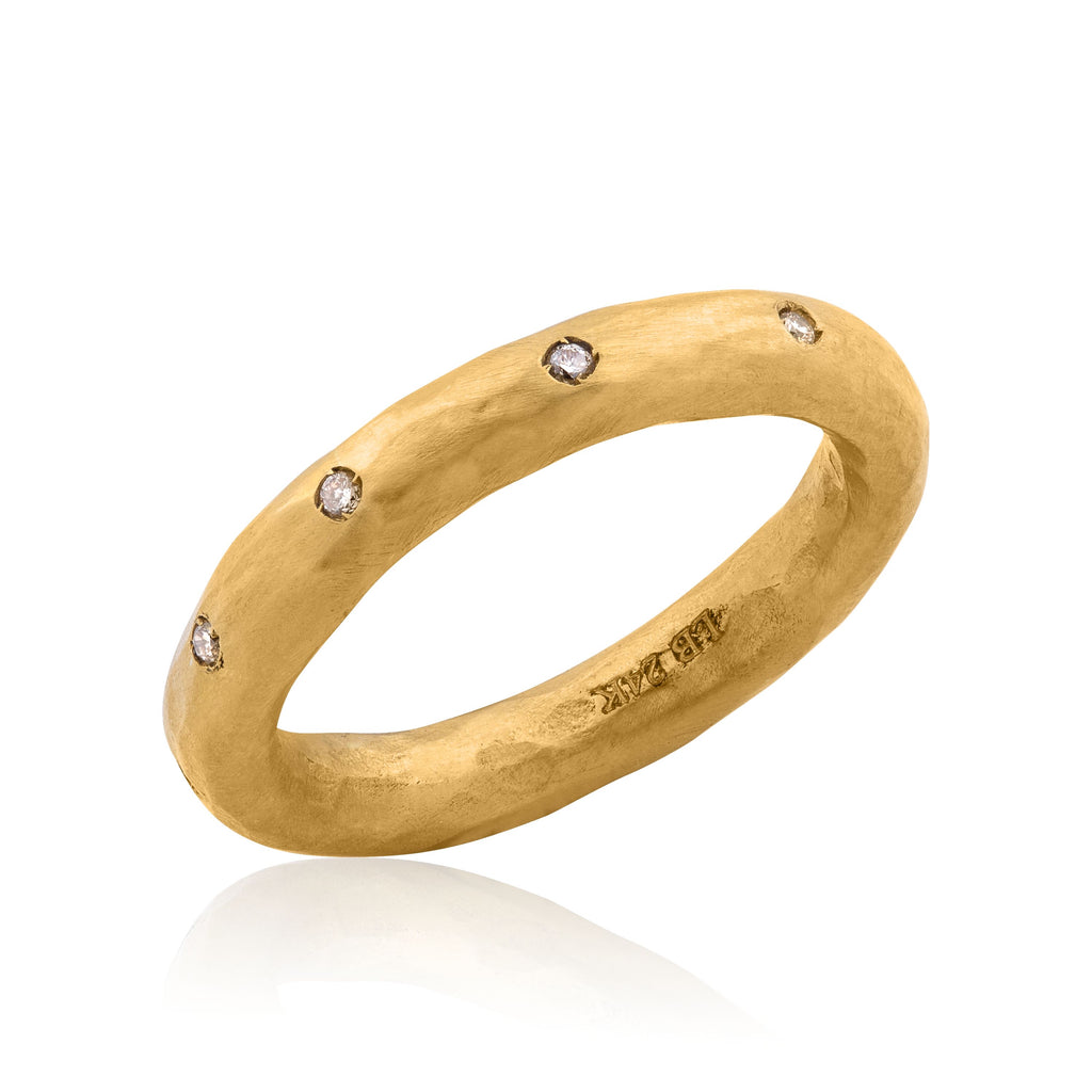 Lika Behar Pure Love Deserves Pure Gold Collection with Diamond Hammered Finished in 24K Gold - Image 1 of 5