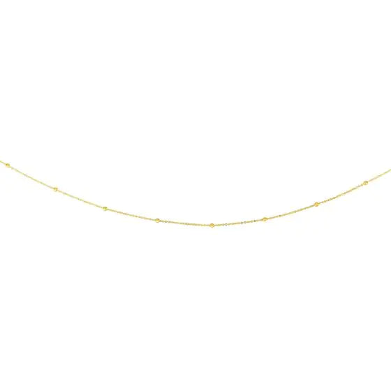 Diamond Cut 14K Yellow Gold 1.8mm Polished Bead Saturn Chain with Spring Ring Clasp - Image 4 of 5