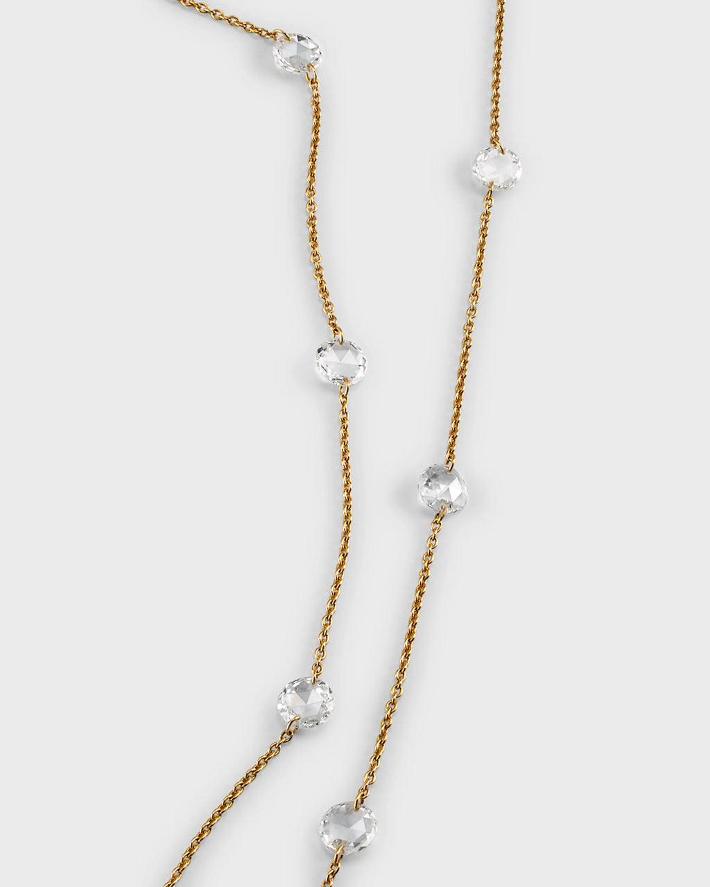 Rose Cut Diamond Neck Chain in 18 kt Yellow Gold. - Image 2 of 6