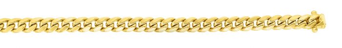 Solid 3.2 mm 14 Karat Yellow Gold Cuban Chain