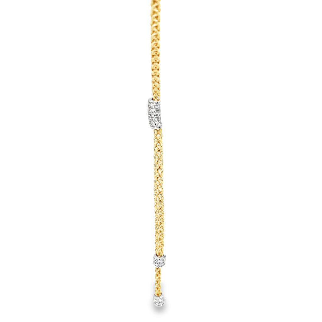 Afarin Collection Pave Diamond and Gold Lariat Necklace set in 18K Yellow and White Gold - Image 4 of 9