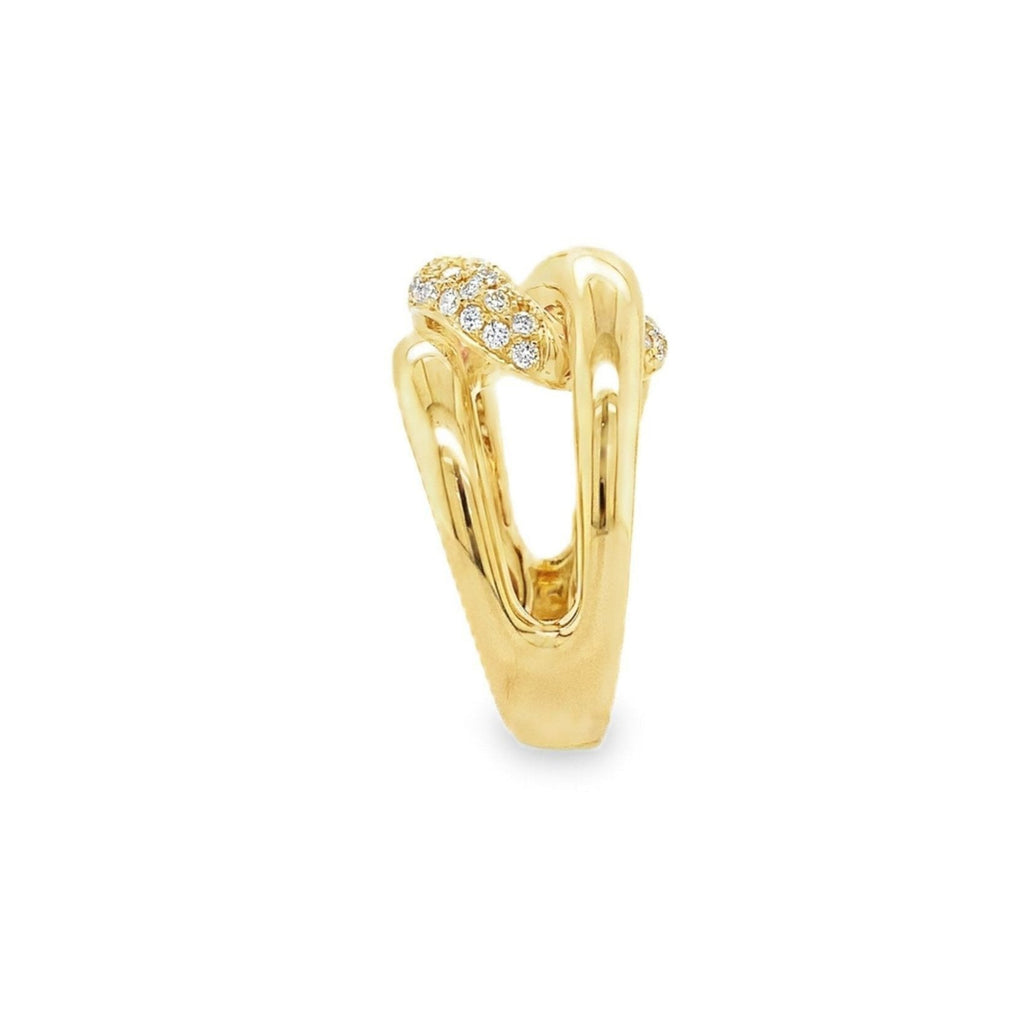 Afarin Collection Pavé Diamond Love Knot Right Hand Ring Set in 18K Yellow Gold - Image 3 of 8