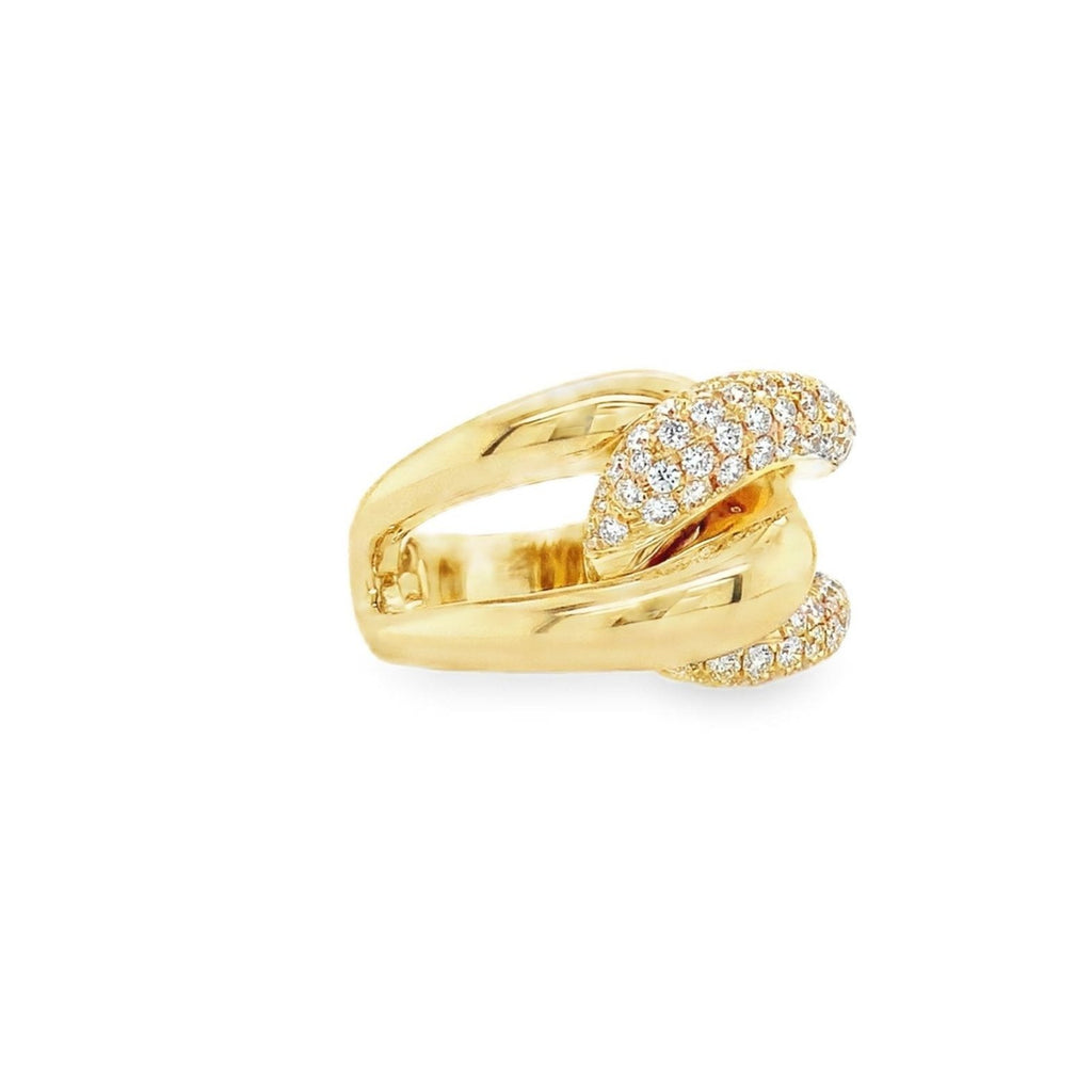Afarin Collection Pavé Diamond Love Knot Right Hand Ring Set in 18K Yellow Gold - Image 6 of 8