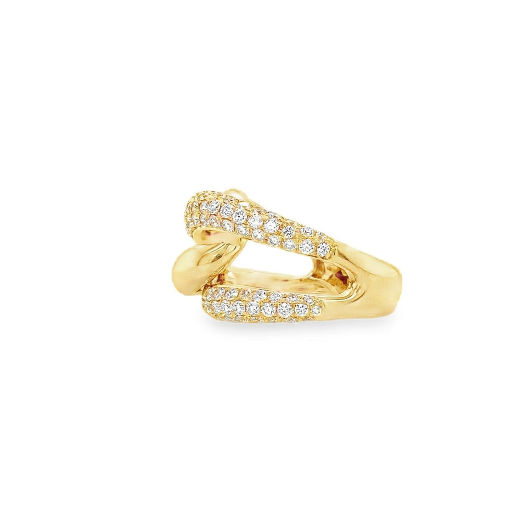 Afarin Collection Pavé Diamond Love Knot Right Hand Ring Set in 18K Yellow Gold - Image 8 of 8