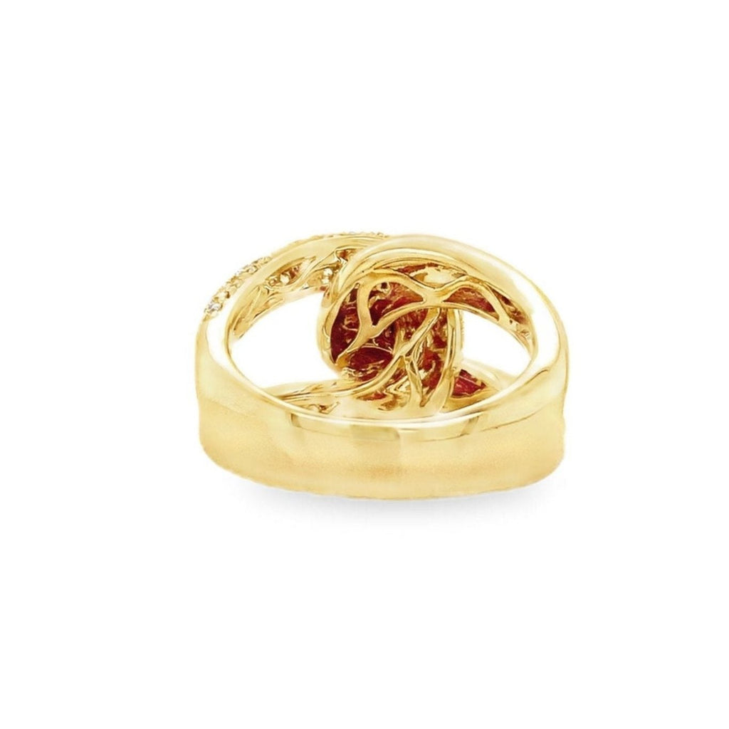 Afarin Collection Pavé Diamond Love Knot Right Hand Ring Set in 18K Yellow Gold - Image 7 of 8