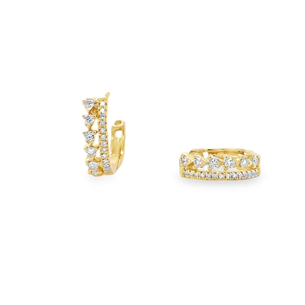 Roman+Jules Small Diamond Hoop Earrings 0.25ctw 14K Yellow Gold - Image 9 of 9