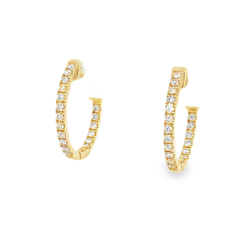 Small Diamond Hoop Earring Set in 14K Yellow Gold - Image 4 of 7