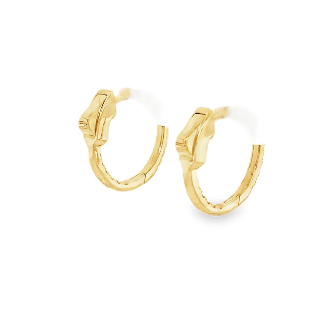 Small Diamond Hoop Earring Set in 14K Yellow Gold - Image 3 of 7