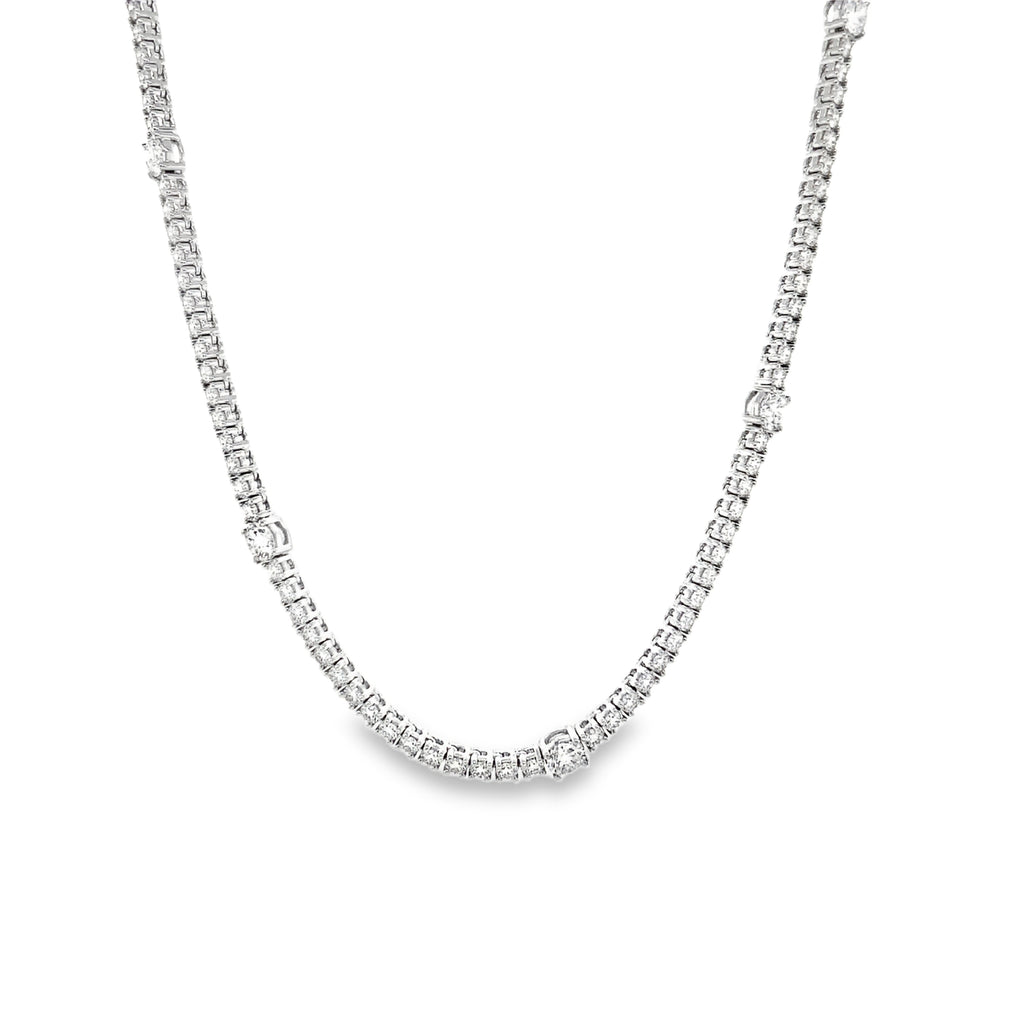 Memoire Collection Scarlett Diamond Station Necklace 18 Karat White Gold  7.09 cts Diamond - Image 2 of 12