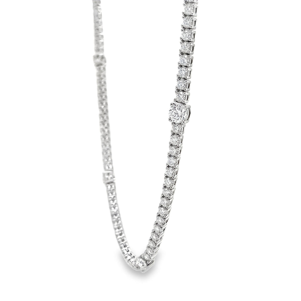Memoire Collection Scarlett Diamond Station Necklace 18 Karat White Gold  7.09 cts Diamond - Image 5 of 12