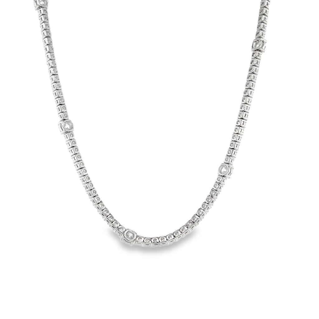 Memoire Collection Scarlett Diamond Station Necklace 18 Karat White Gold  7.09 cts Diamond - Image 6 of 12