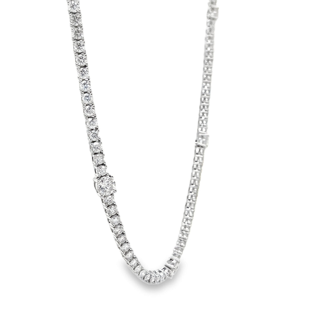 Memoire Collection Scarlett Diamond Station Necklace 18 Karat White Gold  7.09 cts Diamond - Image 7 of 12