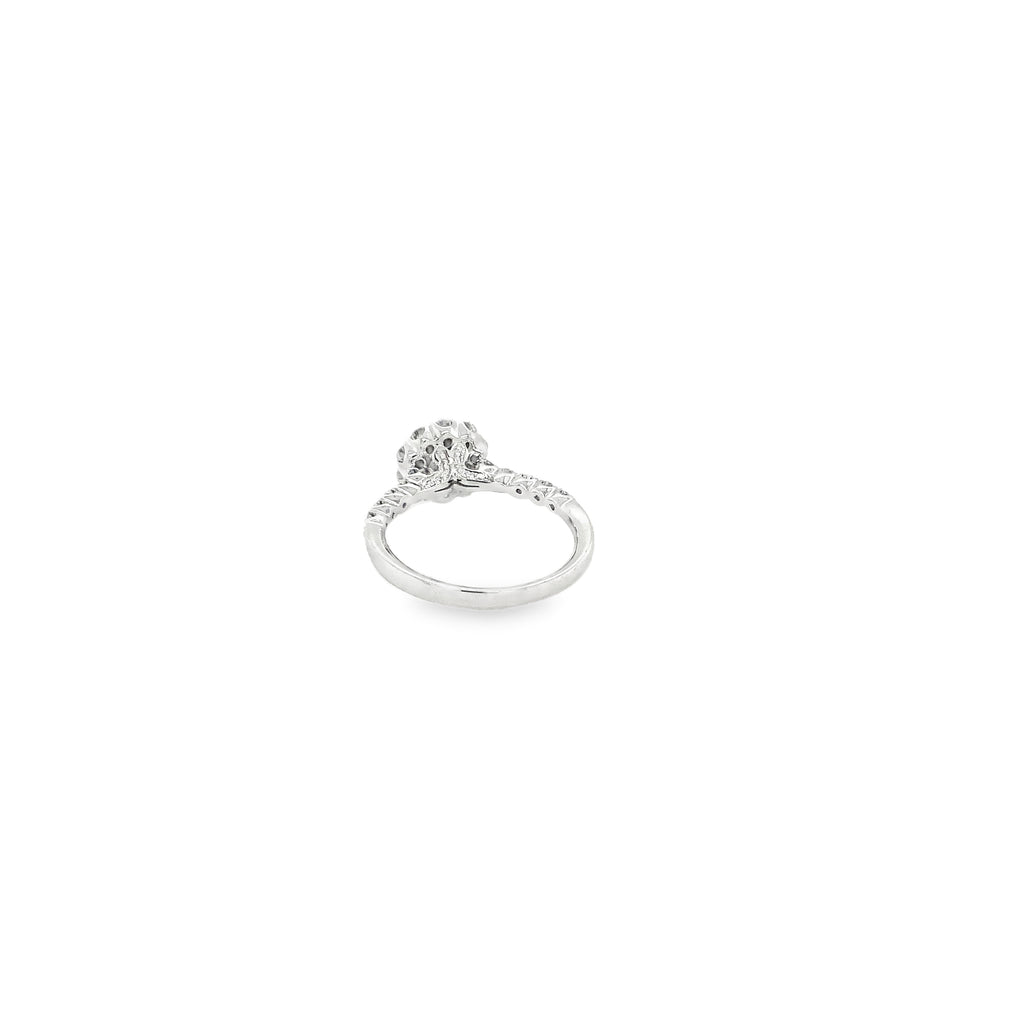 Christopher Designs Crisscut® Round Halo Diamond Engagement Ring 18K White Gold - Image 13 of 13