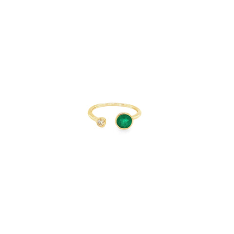 Roman+Jules Emeralds and Diamond Right hand Ring set in 14K Yellow Gold - Image 1 of 6