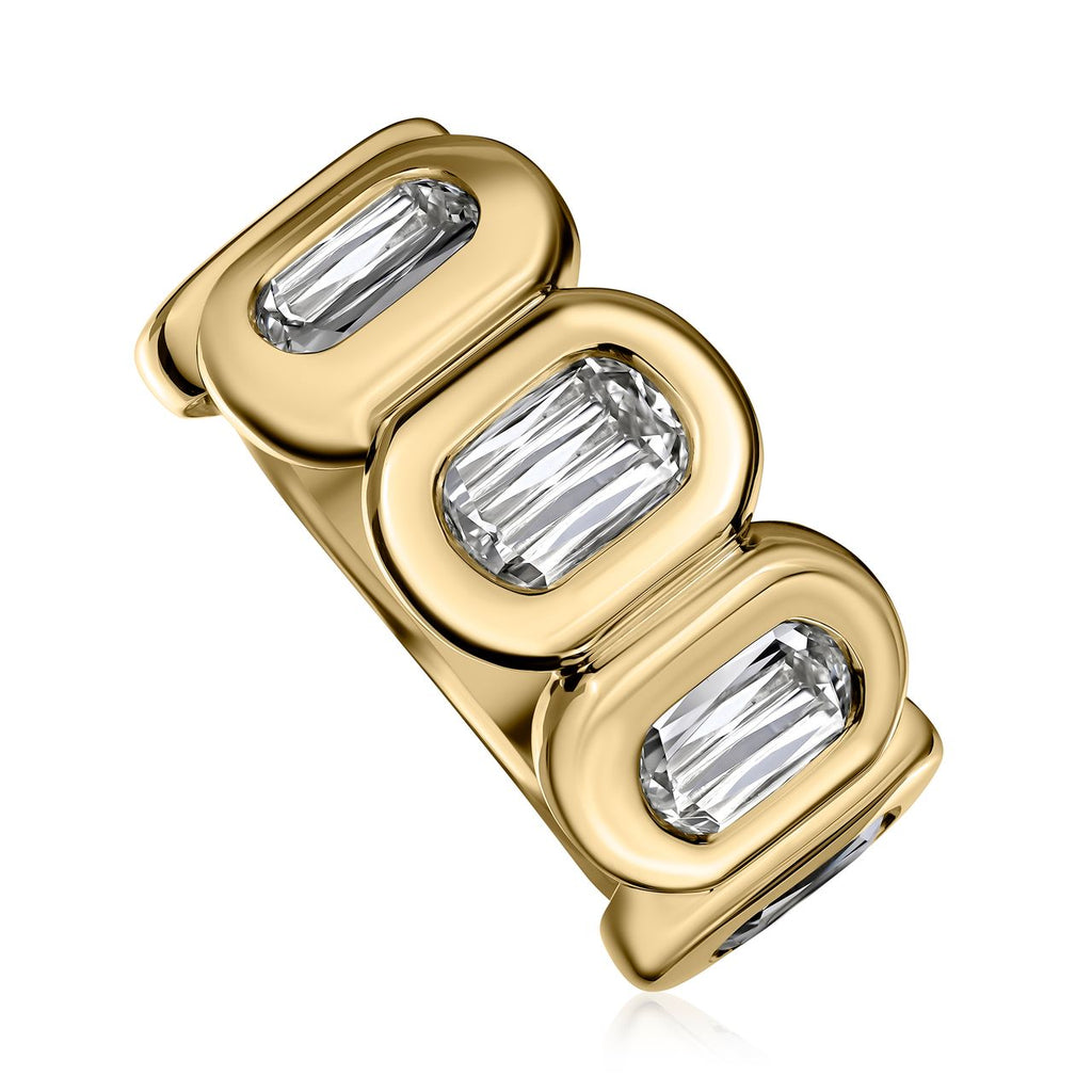 Christopher Designs L'Amour Crisscut® 5 Diamond Band set in 18K Yellow Gold - Image 9 of 9