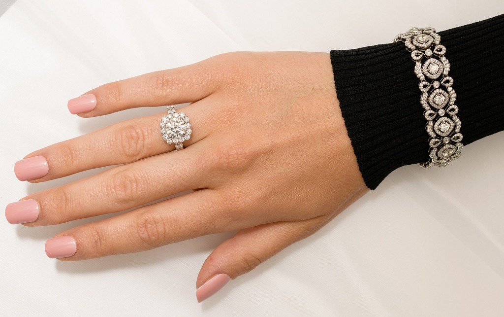 christopher designs crisscut® diamond lace beyaz bracelet 18k white gold