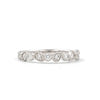 pear and round alternating shaped stackable diamond ring 14k white gold
