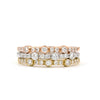 large and small round brilliant cut diamonds 0.20 ctw bezel set band 14k rose gold