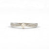 diamond promise ring reverse tapered fluted shank in platinum 0.12 cts brilliant cut