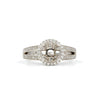 halo diamond semi mounting 70 round brilliant diamonds equals to .43 ctw 18k white gold