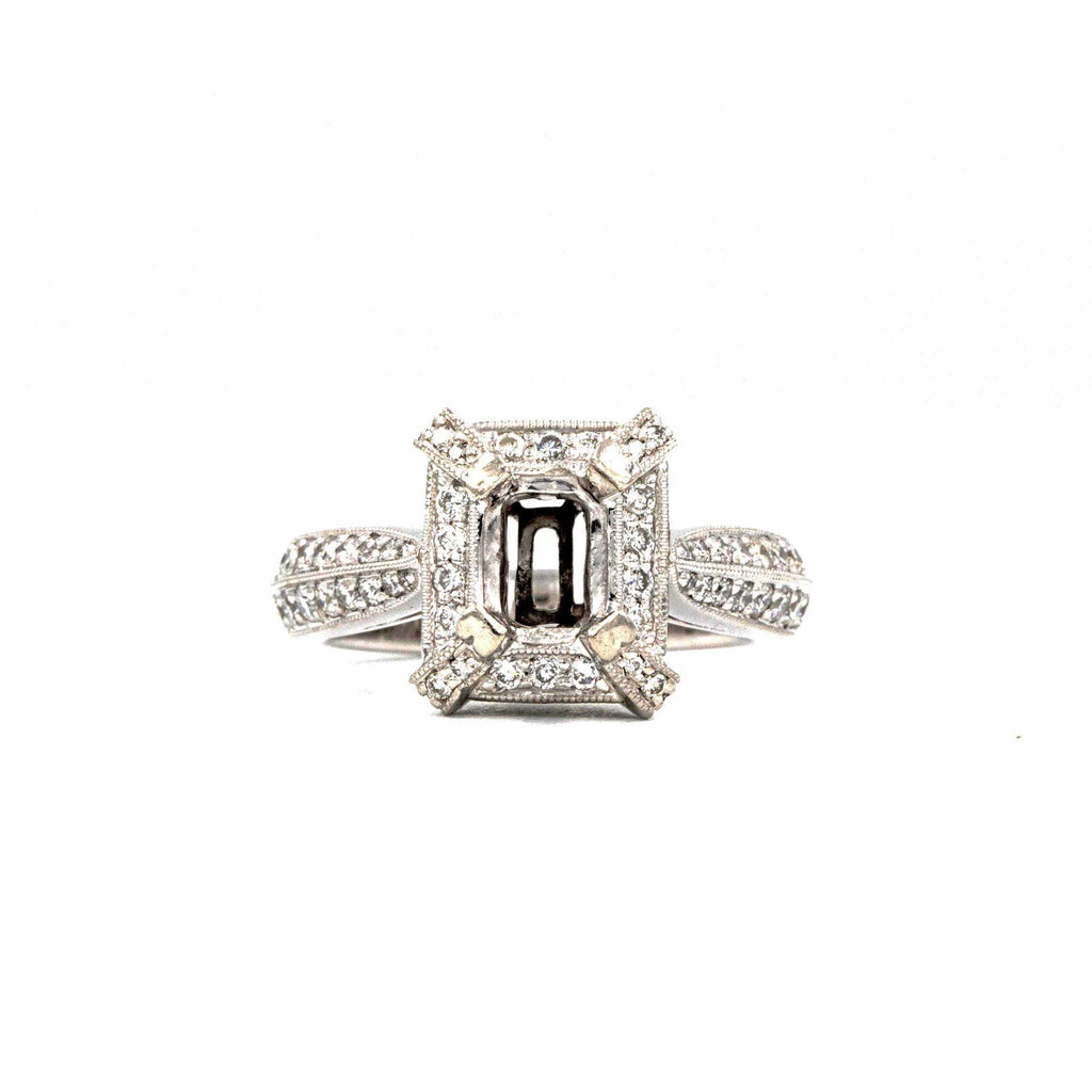 platinum and diamond semi mounting ring diamonds 0.89 ctw