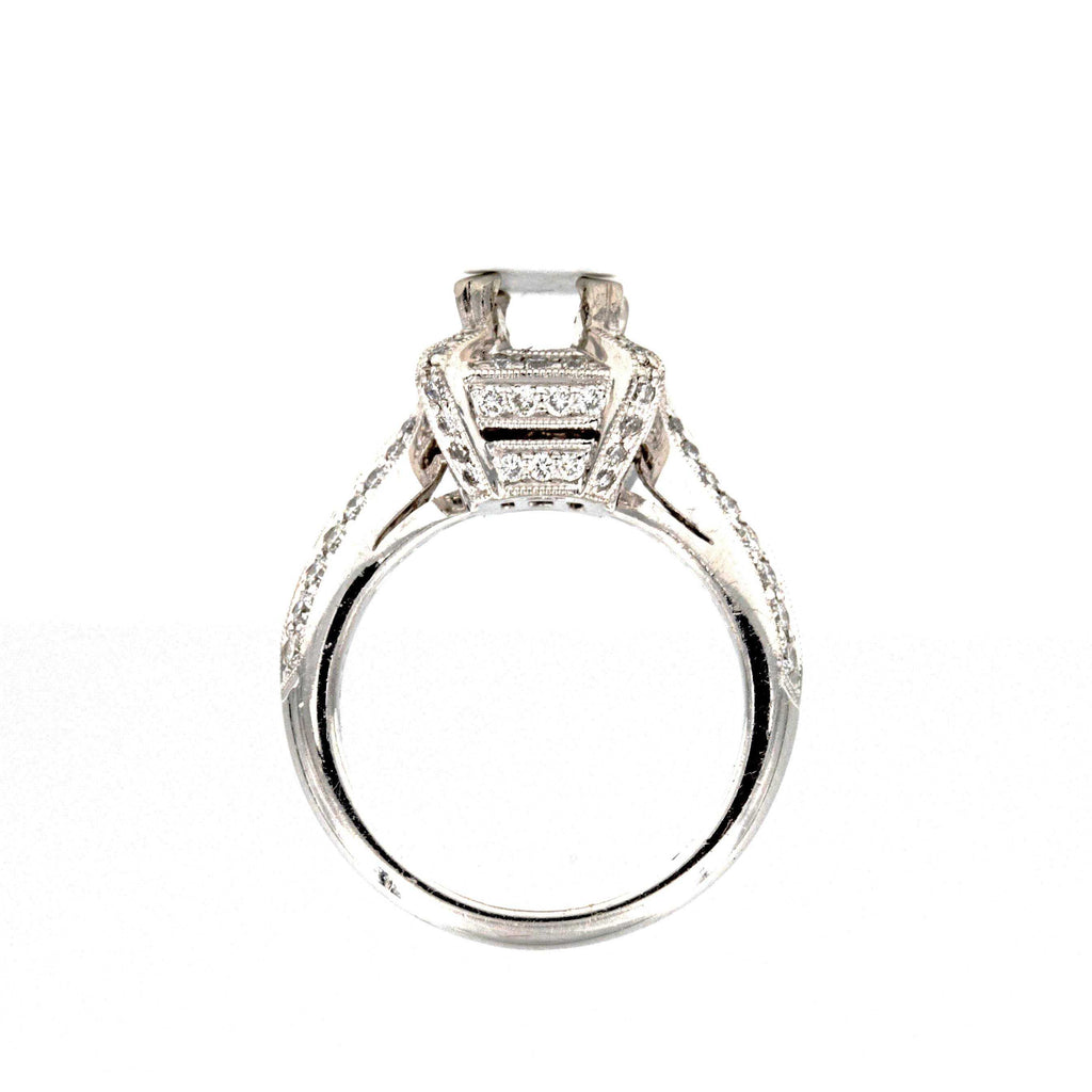 platinum and diamond semi mounting ring diamonds 0.89 ctw