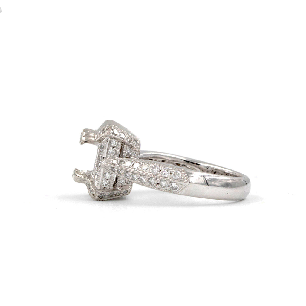 platinum and diamond semi mounting ring diamonds 0.89 ctw
