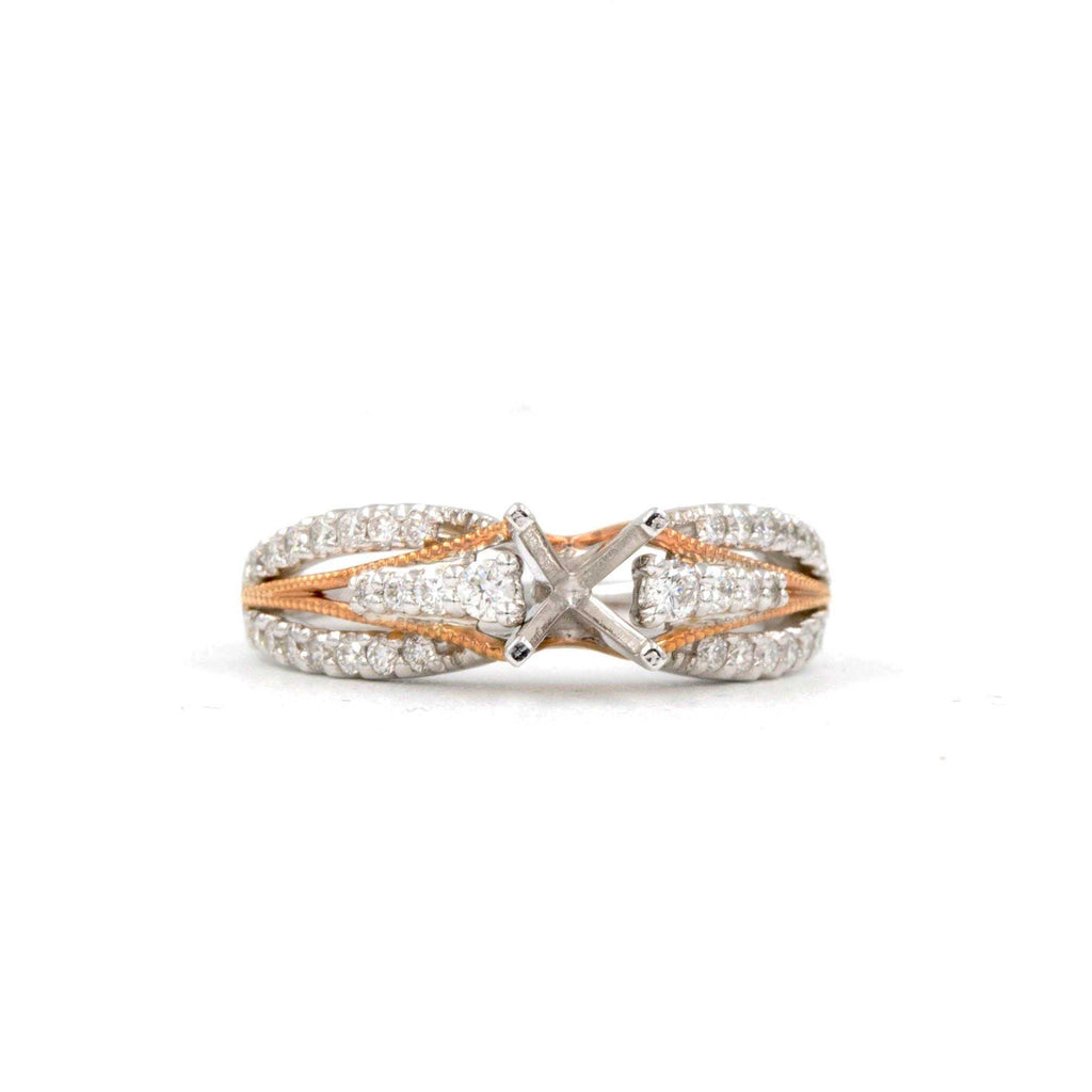 ostbey diamond semi mounting round brilliant cut diamonds 0.47 ctw 14k white and rose gold
