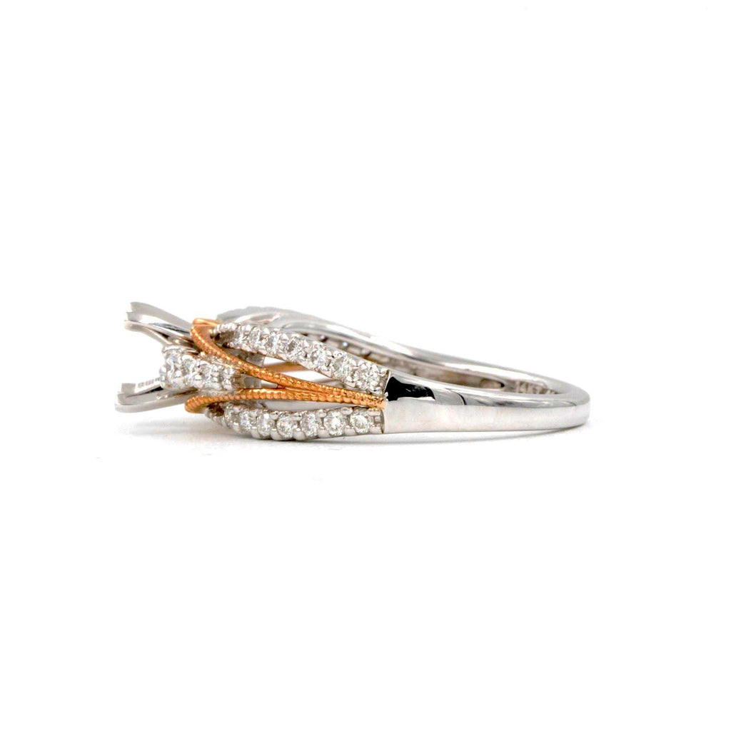ostbey diamond semi mounting round brilliant cut diamonds 0.47 ctw 14k white and rose gold