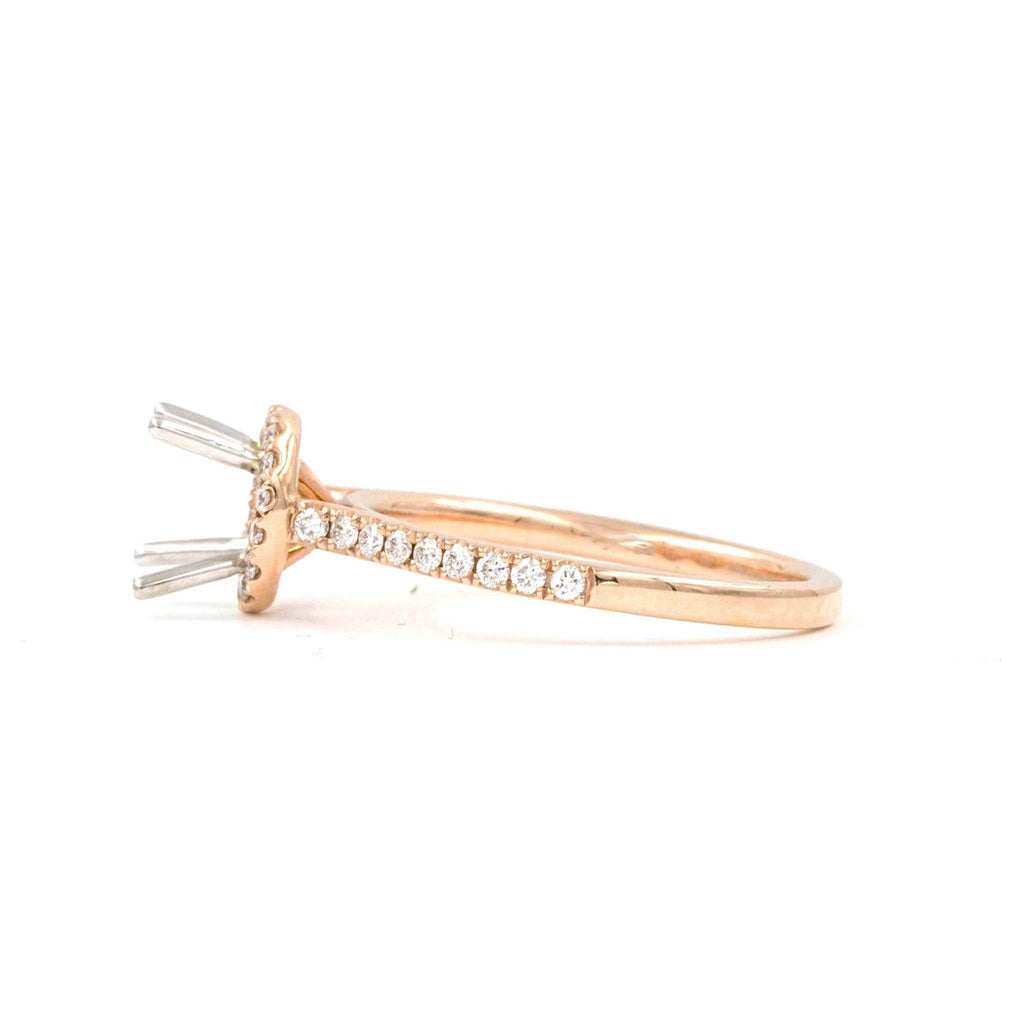 rose gold semi mounting round brilliant diamonds equals 0.29ctw 14k rose gold