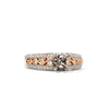 wave shank semi mounting round brilliant diamond 0.33 ctw 2 tone 14k white and rose gold