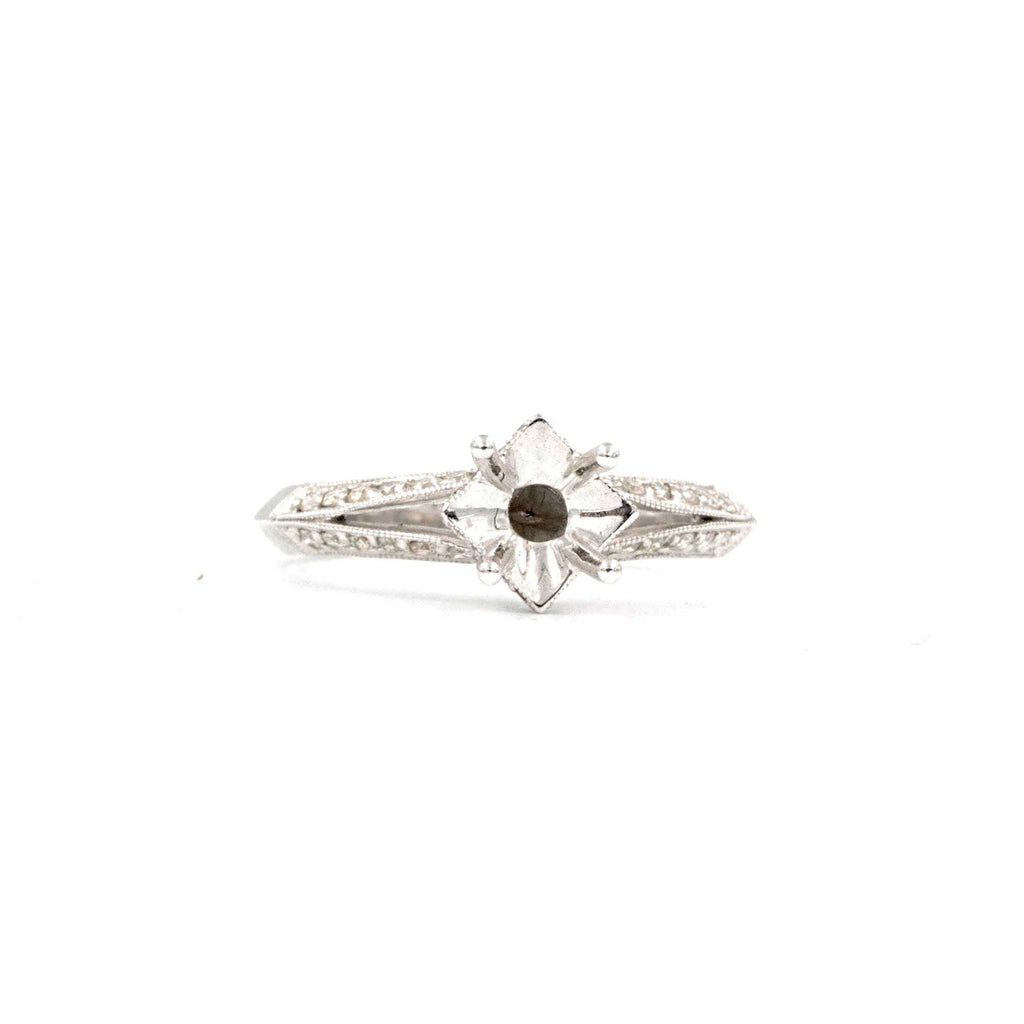 diamond semi mounting 18 kt white gold 0.36 ctw