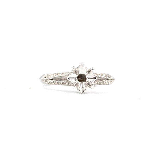 diamond semi mounting 18 kt white gold 0.36 ctw