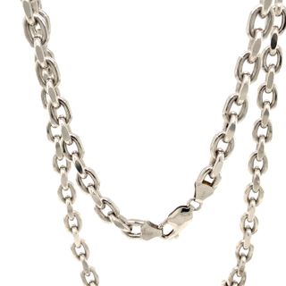 Large Oval Link 14 kt White Gold Oval Link Chain 24 " long  5.6 mm 35.3 grams in weight.