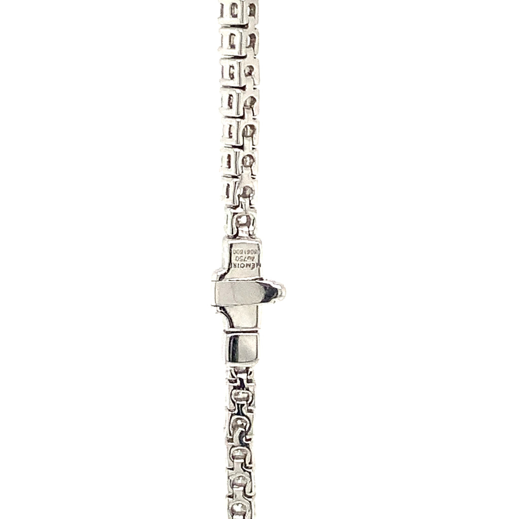 Memoire Collection Uniform 4 Prong Line 8.28 ct Diamond Necklace set in 18K White Gold - Image 5 of 5