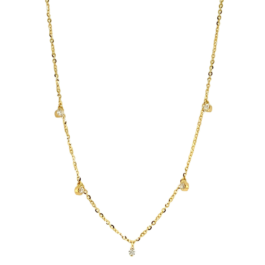 Dangling Diamond 0.23 cts t.w.  Charm Necklace set in 18 Karat Yellow Gold - Image 3 of 3